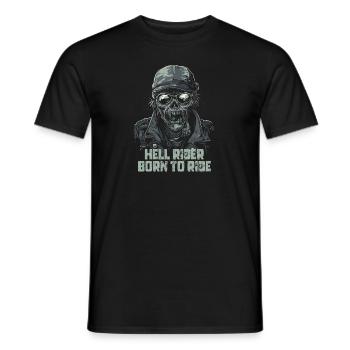 Hellrider Biker Motorrad Motorcycle Born to Ride - Men's T-Shirt - black - Front - AI Model Male 178 light (178cm)