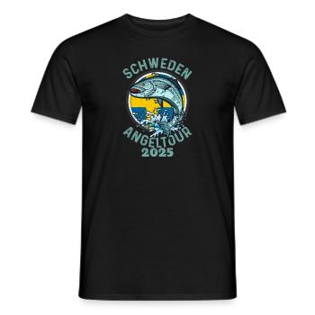 Angeltour Schweden 2025 - Männer T-Shirt - Schwarz - Vorne - AI Model Male 178 light (178cm)