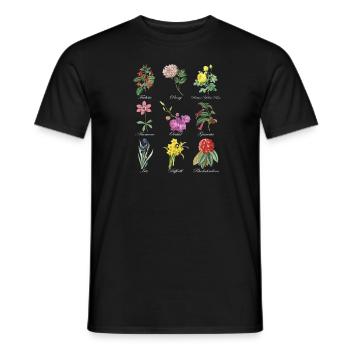 Tee shirt Vintage Botanical Floral Floral - T-shirt homme - noir - Devant - AI Model Male 178 light (178cm)