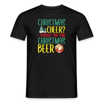 Christmas Cheer Beer Holiday Drinking Gift - Men's T-Shirt - black - Front - AI Model Male 178 light (178cm)