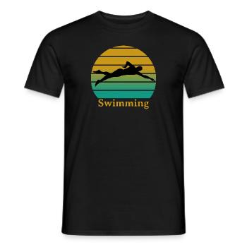 Natation - T-shirt homme - noir - Devant - AI Model Male 178 light (178cm)