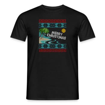 Merry Christmas Beach Vacation Holiday Sweater - Männer T-Shirt - Schwarz - Vorne - AI Model Male 178 light (178cm)
