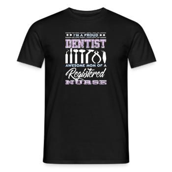 Fier dentiste maman géniale d’une infirmière autorisée - T-shirt homme - noir - Devant - AI Model Male 178 light (178cm)