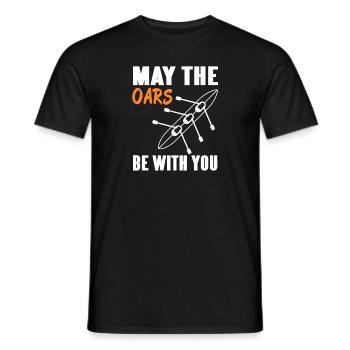 May The Oars Be With You Rowing T-Shirt Present - Men's T-Shirt - black - Front - AI Model Male 178 light (178cm)