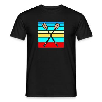 Retro Rowing Paddle Designs T-Shirt Present Gift - Men's T-Shirt - black - Front - AI Model Male 178 light (178cm)