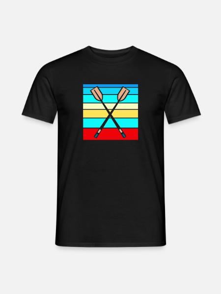 Retro Rowing Paddle Designs T-Shirt Present Gift - Männer T-Shirt - Schwarz
