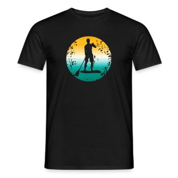 Retro Vintage Oarsman Rowing T-Shirt Present Gift - Männer T-Shirt - Schwarz - Vorne - AI Model Male 178 light (178cm)