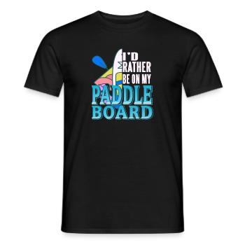 I'd Rather Be On My Paddle Board Rowing T-Shirt - Men's T-Shirt - black - Front - AI Model Male 178 light (178cm)