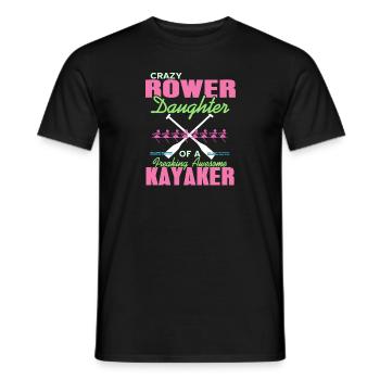Rameur fou fille d’un thé de kayakiste effrayant - T-shirt homme - noir - Devant - AI Model Male 178 light (178cm)