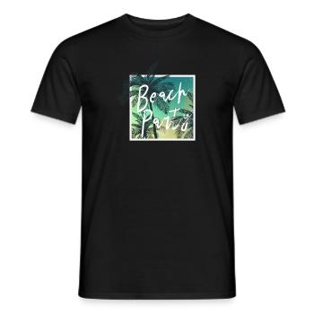party beach Design pour un peuple qui cherche la fête - T-shirt homme - noir - Devant - AI Model Male 178 light (178cm)
