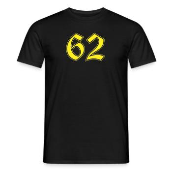 62 YELLOW - Männer T-Shirt - Schwarz - Vorne - AI Model Male 178 light (178cm)
