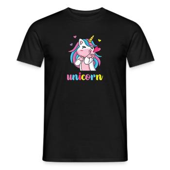 Licorne Douce Licorne - T-shirt homme - noir - Devant - AI Model Male 178 light (178cm)