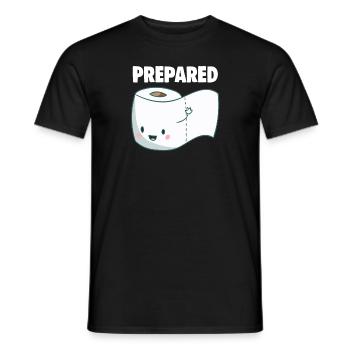 Toilet Paper Prepared Shirt TP Shortage 2020 - Men's T-Shirt - black - Front - AI Model Male 178 light (178cm)