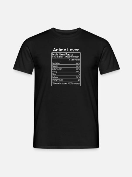 Anime Lover nutrition facts - Männer T-Shirt - Schwarz