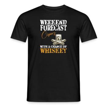 Funny Weekend Forecast Cigars And Whiskey For Men - Männer T-Shirt - Schwarz - Vorne - AI Model Male 178 light (178cm)
