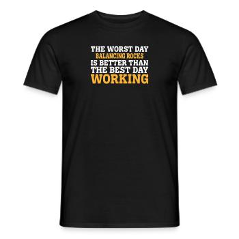 LE PIRE JOUR D’ÉQUILIBRAGE DES ROCHES EST MEILLEUR QUE LE B - T-shirt homme - noir - Devant - AI Model Male 178 light (178cm)