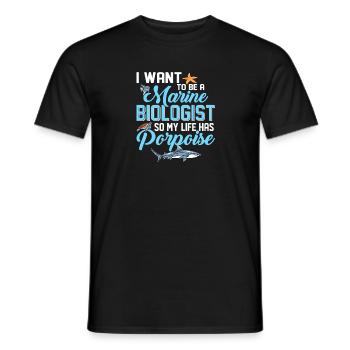 Je veux être biologiste marin ma vie a marsouin - T-shirt homme - noir - Devant - AI Model Male 178 light (178cm)