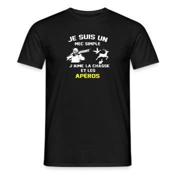 mec homme - T-shirt homme - noir - Devant - AI Model Male 178 light (178cm)