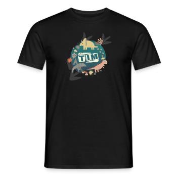 TIM - Beau nom de garçon avec de mignons dinosaures - T-shirt homme - noir - Devant - AI Model Male 178 light (178cm)
