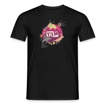 TIM - Beau nom de garçon avec de mignons dinosaures - T-shirt homme - noir - Devant - AI Model Male 178 light (178cm)