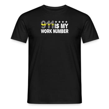 My Work Number Yellow Line Police Dispatch - Men's T-Shirt - black - Front - AI Model Male 178 light (178cm)