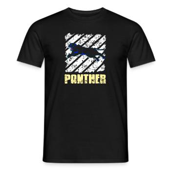 Vintage Panther Cat Lover T-Shirt Present Gift - Männer T-Shirt - Schwarz - Vorne - AI Model Male 178 light (178cm)