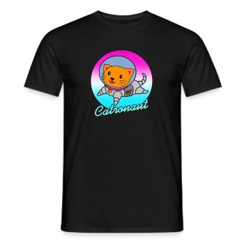 Catronaut Cute Cat Lover T-Shirt Present Gift - Männer T-Shirt - Schwarz - Vorne - AI Model Male 178 light (178cm)