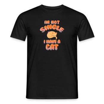 I'm Not Single I Have Cat Funny Cat Lover Tee - Männer T-Shirt - Schwarz - Vorne - AI Model Male 178 light (178cm)