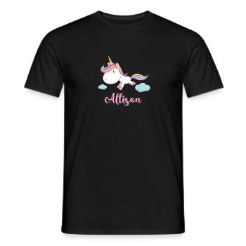 ALLISON Pink Unicorn Novelty - Men's T-Shirt - black - Front - AI Model Male 178 light (178cm)