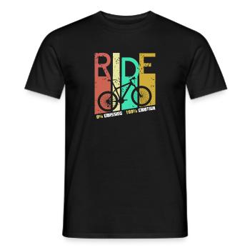 Retro RIDE 0% Emission 100% Emotion Cycling Tea - Men's T-Shirt - black - Front - AI Model Male 178 light (178cm)