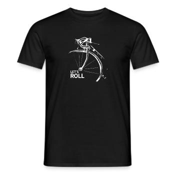 Let's Roll Cool Cycling T-Shirt Present Gift - Männer T-Shirt - Schwarz - Vorne - AI Model Male 178 light (178cm)