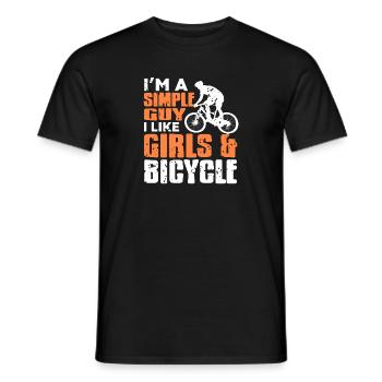 I'm a Simple Guy I Like Girls & Bicycle T-Shirt - Männer T-Shirt - Schwarz - Vorne - AI Model Male 178 light (178cm)