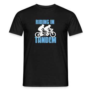 Riding In Tandem Awesome Cycling T-Shirt Present - Men's T-Shirt - black - Front - AI Model Male 178 light (178cm)