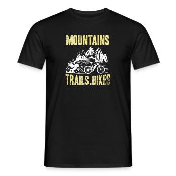 Sentiers de montagne. Vélos Cool Cycling T-Shirt - T-shirt homme - noir - Devant - AI Model Male 178 light (178cm)