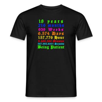 18th Birthday Happy 18th birthday - Men's T-Shirt - black - Front - AI Model Male 178 light (178cm)