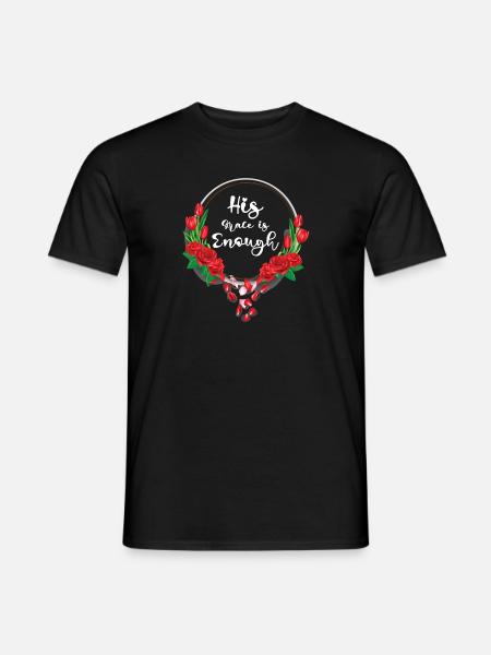 His Grace is enough - Men's T-Shirt - black