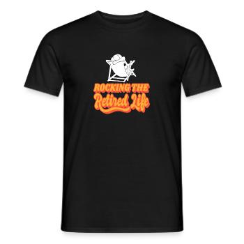 Rocking The Retired Life Funny Retirement Tee - Men's T-Shirt - black - Front - AI Model Male 178 light (178cm)