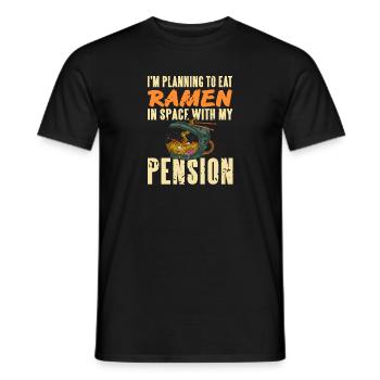 Planning To Eat Ramen In Space With My Pension - Men's T-Shirt - black - Front - AI Model Male 178 light (178cm)