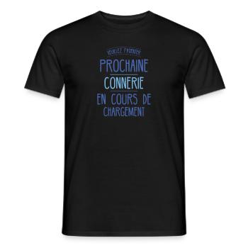 Connerie en Cours Veuillez Patienter - T-shirt homme - noir - Devant - AI Model Male 178 light (178cm)