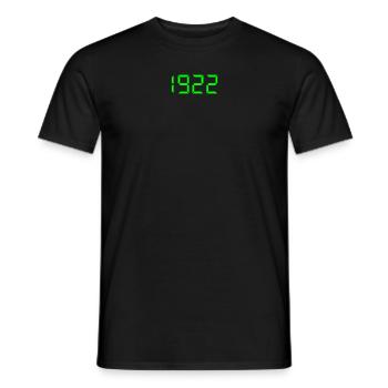 1922 Digital Clock One Thousand Nine Hundred Twent - Männer T-Shirt - Schwarz - Vorne - AI Model Male 178 light (178cm)
