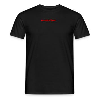 #74 - Männer T-Shirt - Schwarz - Vorne - AI Model Male 178 light (178cm)