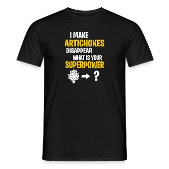 Superpower Artichoke Edition - Männer T-Shirt - Schwarz - Vorne - AI Model Male 178 light (178cm)