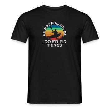 Kayak Funny Kayaking Don't Follow Me I do - Men's T-Shirt - black - Front - AI Model Male 178 light (178cm)