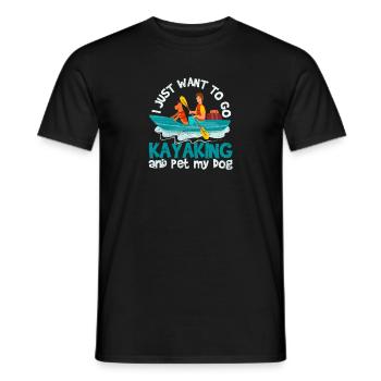 Drôles de chiens de kayak Je veux juste faire du kayak - T-shirt homme - noir - Devant - AI Model Male 178 light (178cm)