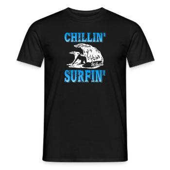 Chillin' While Surfin' Vintage Surfing T-Shirt - Men's T-Shirt - black - Front - AI Model Male 178 light (178cm)