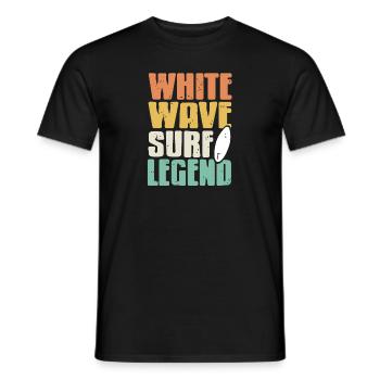White Wave Surf Legend Retro Surfing T-Shirt - Men's T-Shirt - black - Front - AI Model Male 178 light (178cm)