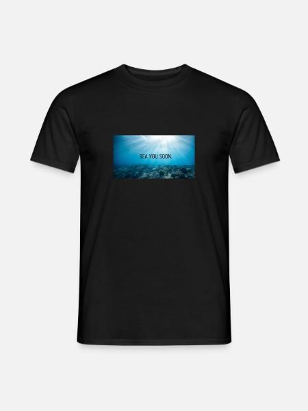 Meer - und Strandliebe - Männer T-Shirt - Schwarz