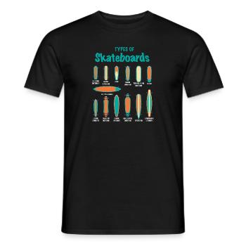 Typen von Skateboards Retro Vintage - Männer T-Shirt - Schwarz - Vorne - AI Model Male 178 light (178cm)