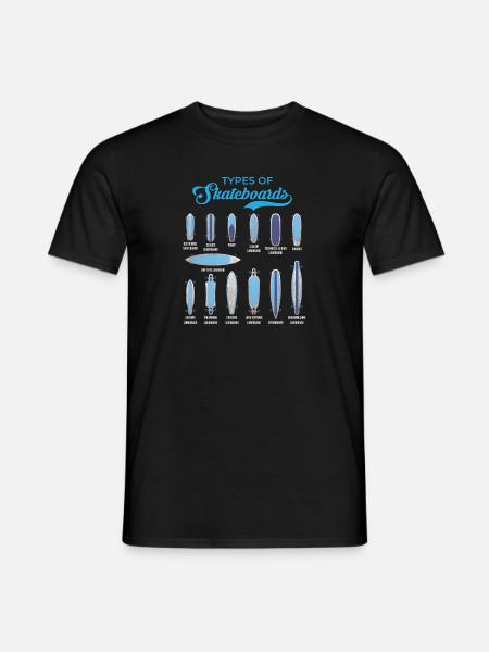 Types of Skateboards Boy Design - Men's T-Shirt - black