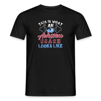 This Is What An Awesome Coach Looks Like Tee - Men's T-Shirt - black - Front - AI Model Male 178 light (178cm)